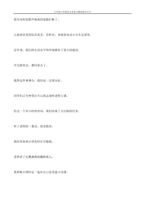 小升初六年级语文总复习修改病句大全166
