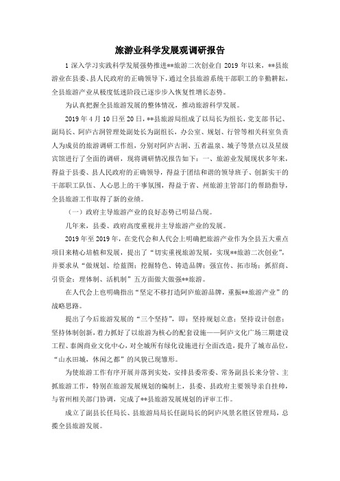 最新-旅游业科学发展观调研报告 精品