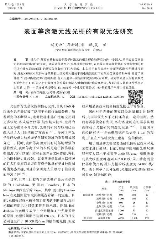 表面等离激元线光栅的有限元法研究