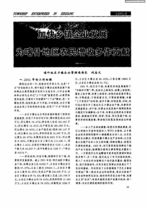 加快乡镇企业发展为喀什地区农民增收多作贡献