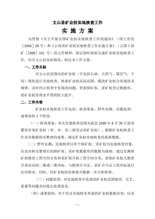 核查工作方案