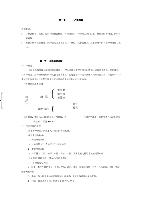 第二章心理和脑(练习及参考答案)