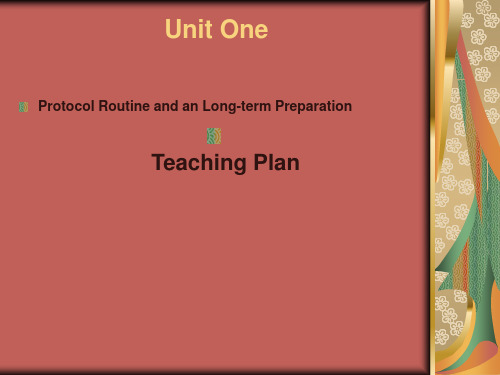 Unit 1 Protocol Routine