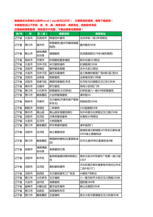 2020新版辽宁省墙布工商企业公司商家名录名单联系电话号码地址大全1073家