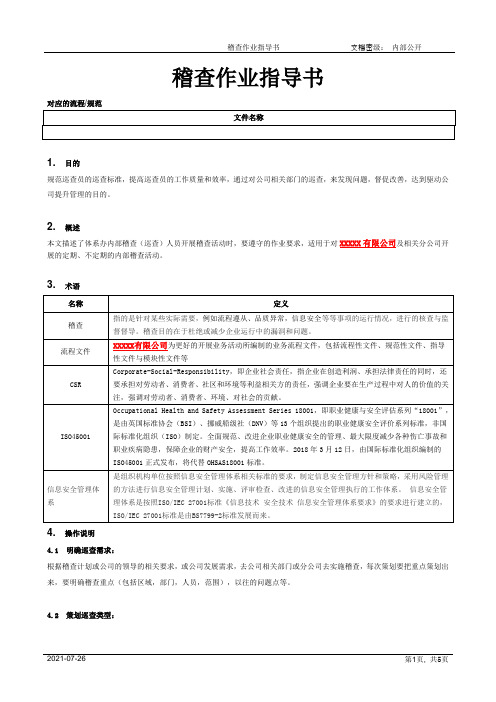 稽查作业指导书[模板]