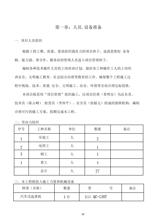 冷凝器吊装施工方案