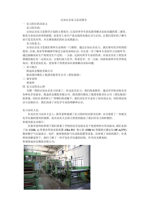认知认识实习总结报告