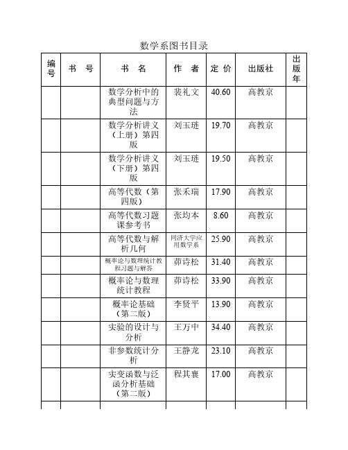 数学系图书目录[1][1]
