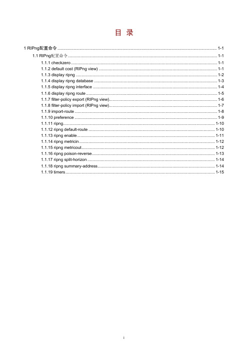 H3C S5500-SI 05-IPv6 RIPng命令