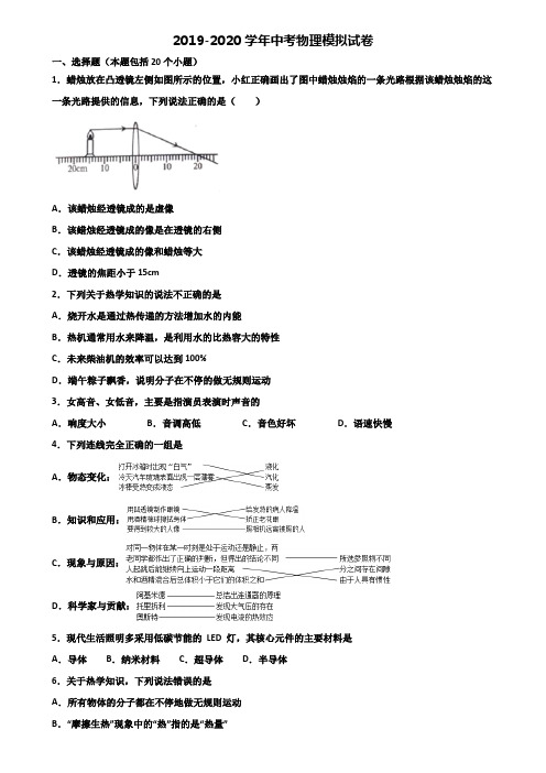 〖精选5套试卷〗2021学年广西省桂林市中考物理考试试题