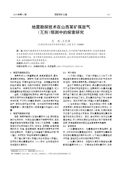 地震勘探技术在山西某矿煤层气(瓦斯)预测中的探索研究