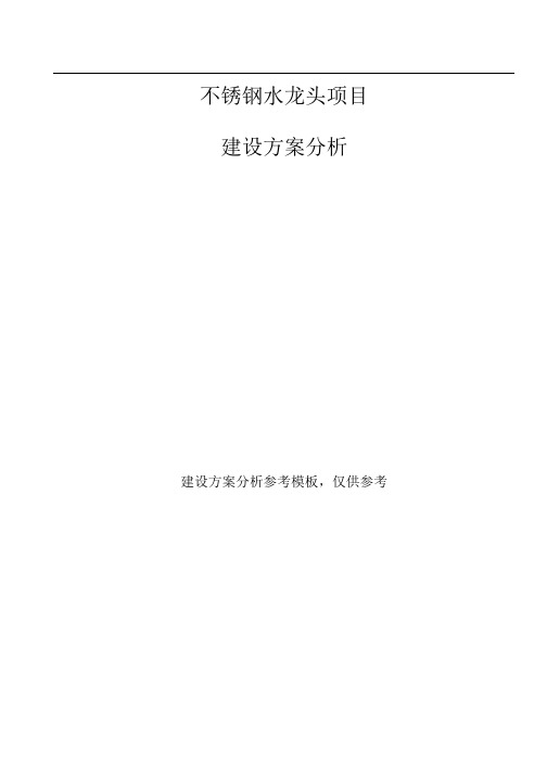 不锈钢水龙头项目建设方案分析参考模板.docx