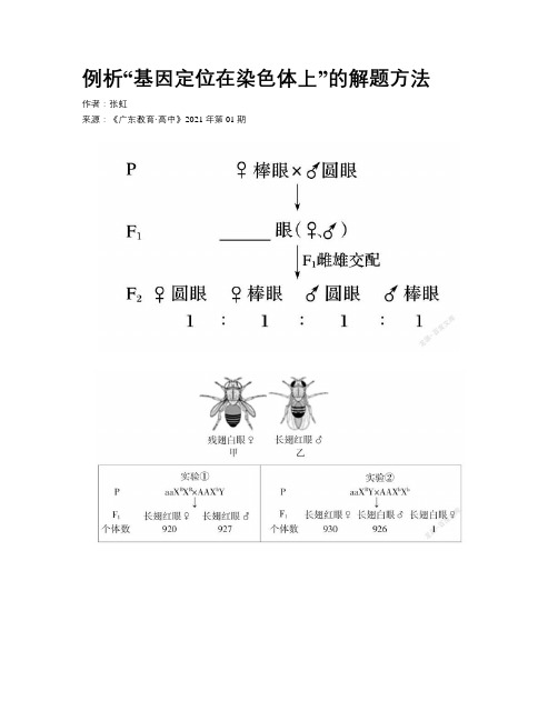 例析“基因定位在染色体上”的解题方法