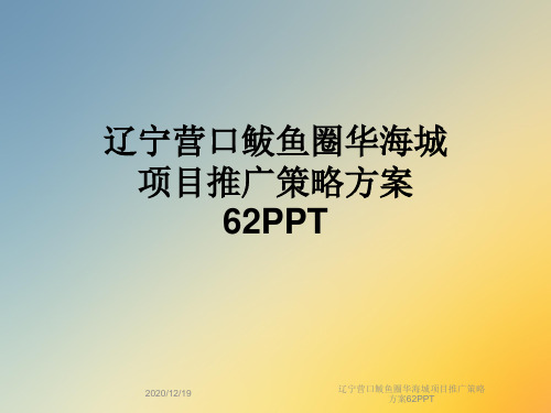 辽宁营口鲅鱼圈华海城项目推广策略方案62PPT