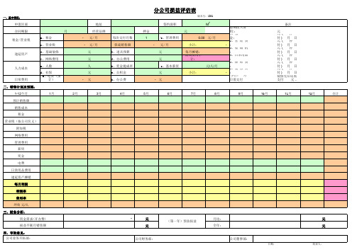 公司损益评估表