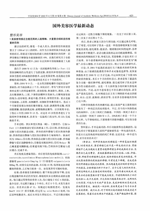 国外美容医学最新动态