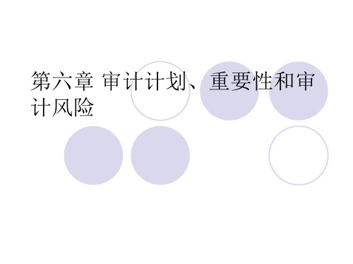 第六章审计计划重要性审计风险