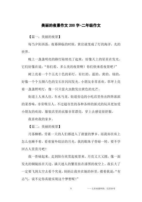 美丽的夜景作文200字-二年级作文