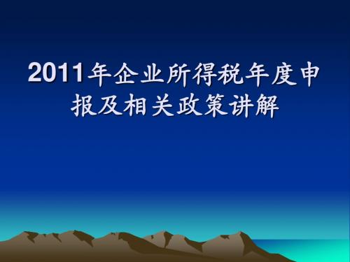 2011年企业所得税年度申报培训课件