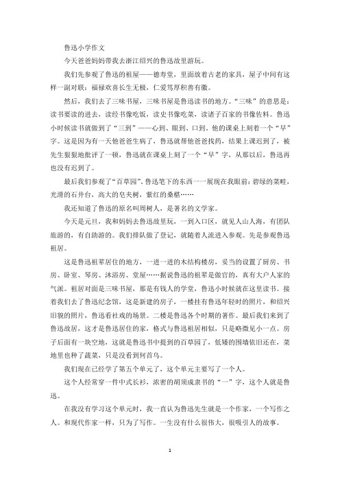 鲁迅小学作文(最新)