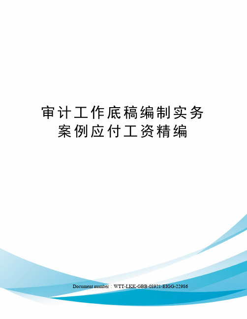 审计工作底稿编制实务案例应付工资精编