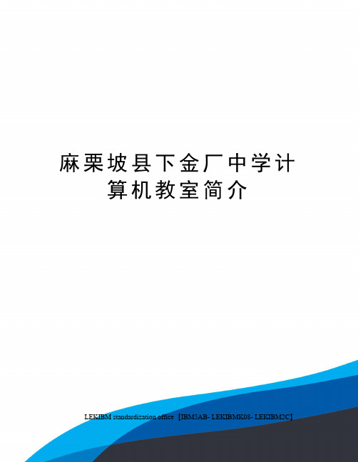 麻栗坡县下金厂中学计算机教室简介