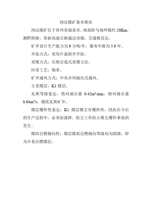 鸿达煤矿基本情况