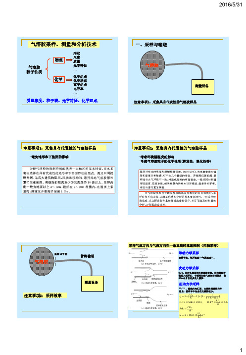 大气气溶胶 气溶胶取样测量和分析技术