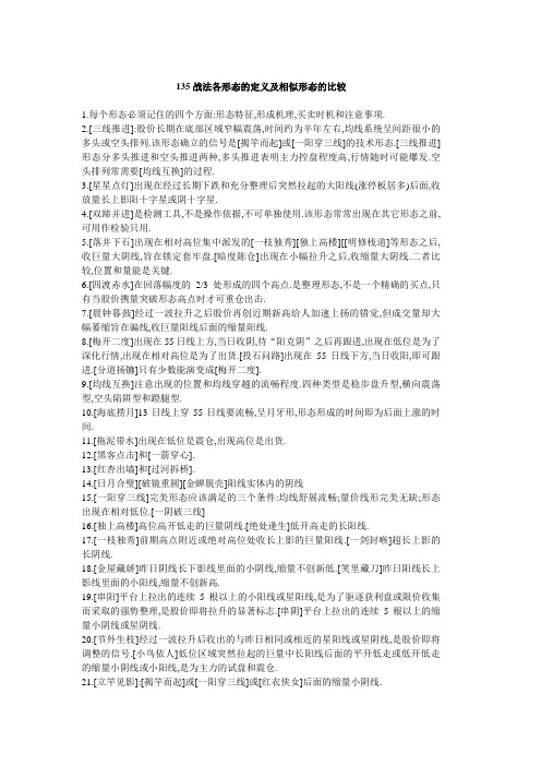 135战法各形态的定义及相似形态的比较