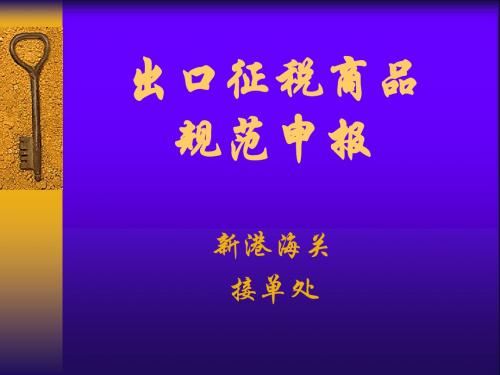 出口征税商品规范申报简介
