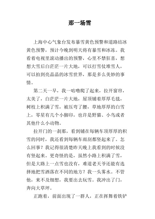 那一场雪