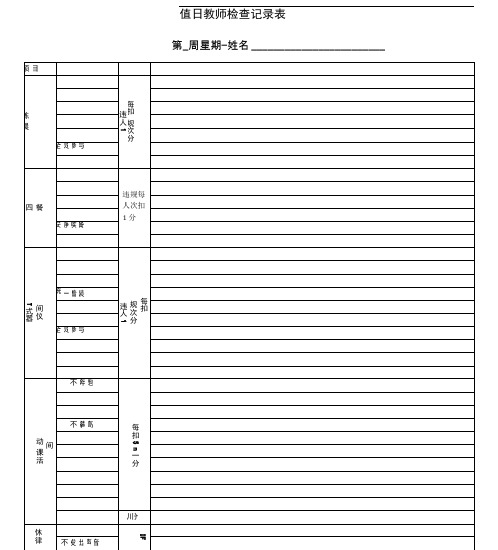 值日教师检查表