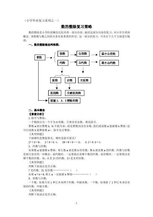 复习系列之一：数的整除复习策略
