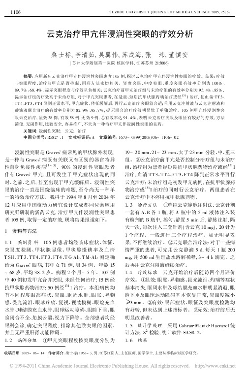 云克治疗甲亢伴浸润性突眼的疗效分析_桑士标