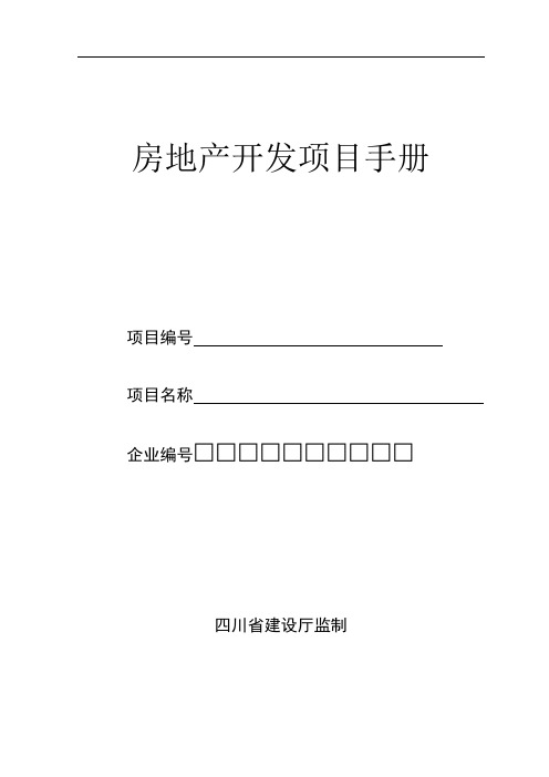 房地产开发项目手册表格
