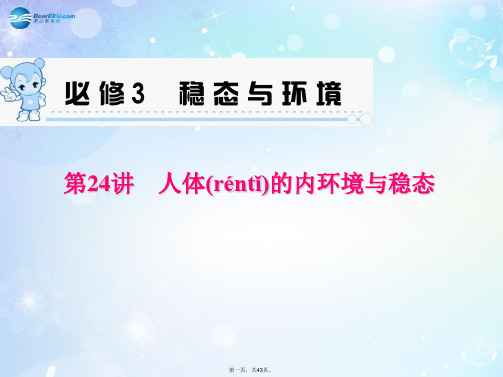 高考生物一轮总复习 第24讲 人体的内环境与稳态课件 新人教版必修3