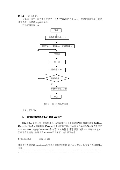 汇编语言程序设计的上机过程