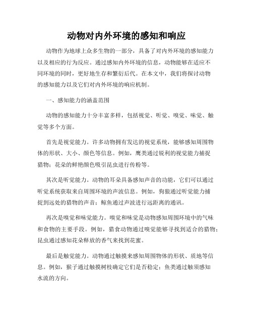 动物对内外环境的感知和响应