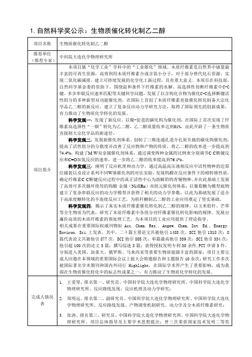 生物质催化转化制乙二醇