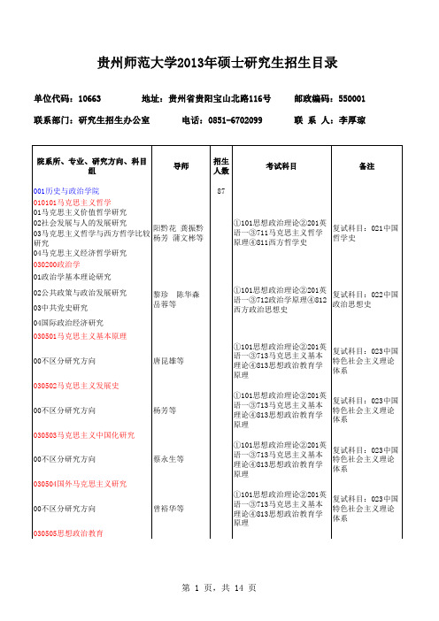 贵师大2013研招信息1