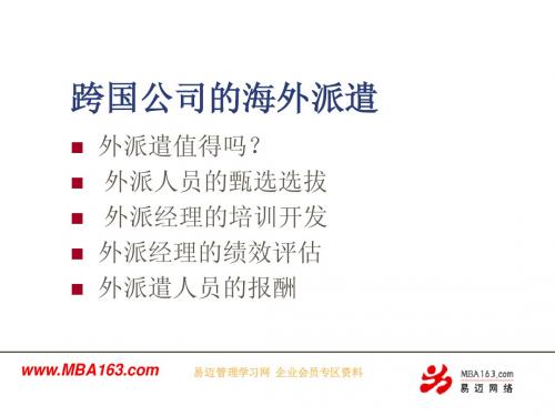 跨国公司的海外派遣