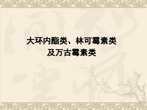 大环内酯类 林可霉素 氨基糖苷类