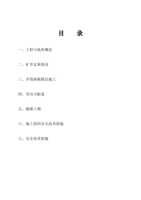 主副井筒探煤揭煤施工组织设计