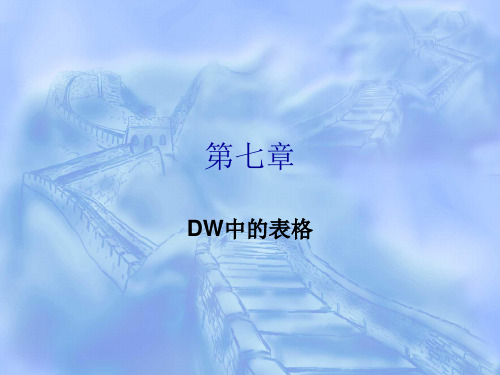 第7章 DW中的表格
