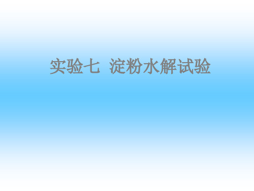 实验七_淀粉水解试验