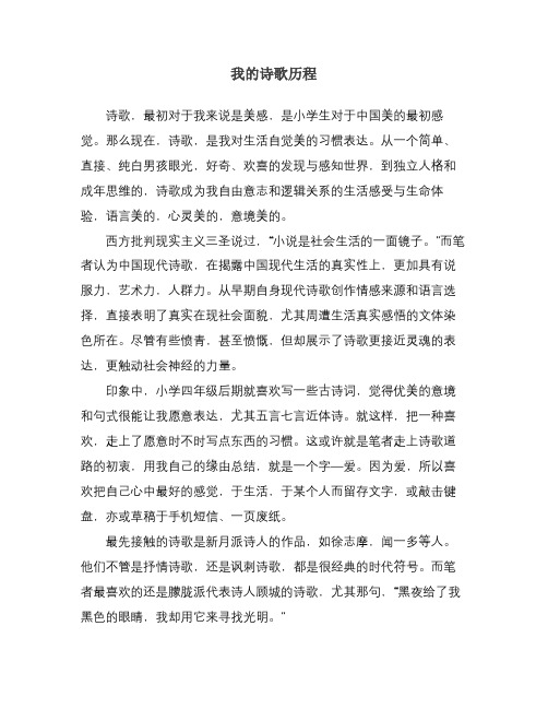 我的诗歌历程