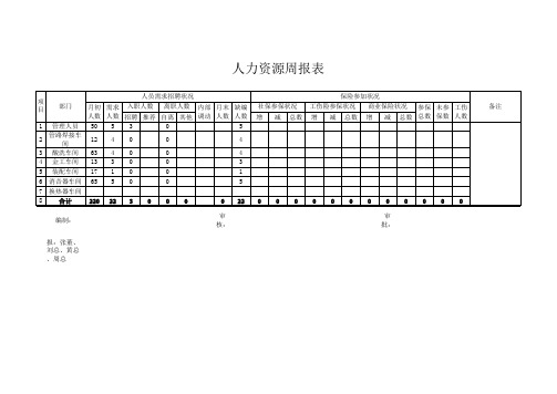 人力资源周报表