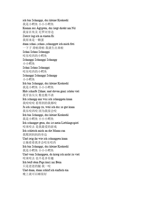 小鳄鱼中德歌词