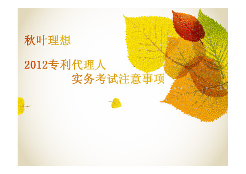 2012年专利代理人考试实务培训