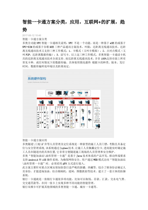 智能一卡通方案分类